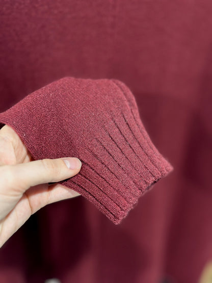 Viskózový bordó svetr do V