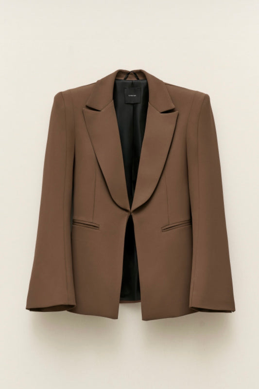 Skořicové elegantní vypasované sako