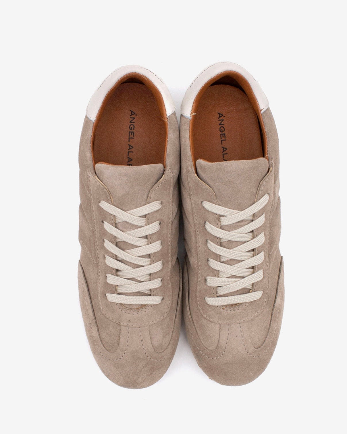 Tenisky z taupe broušené kůže