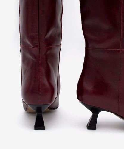 Bordó kozačky na podpatku