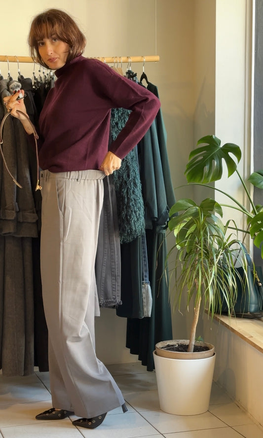 Šedé rovné kalhoty