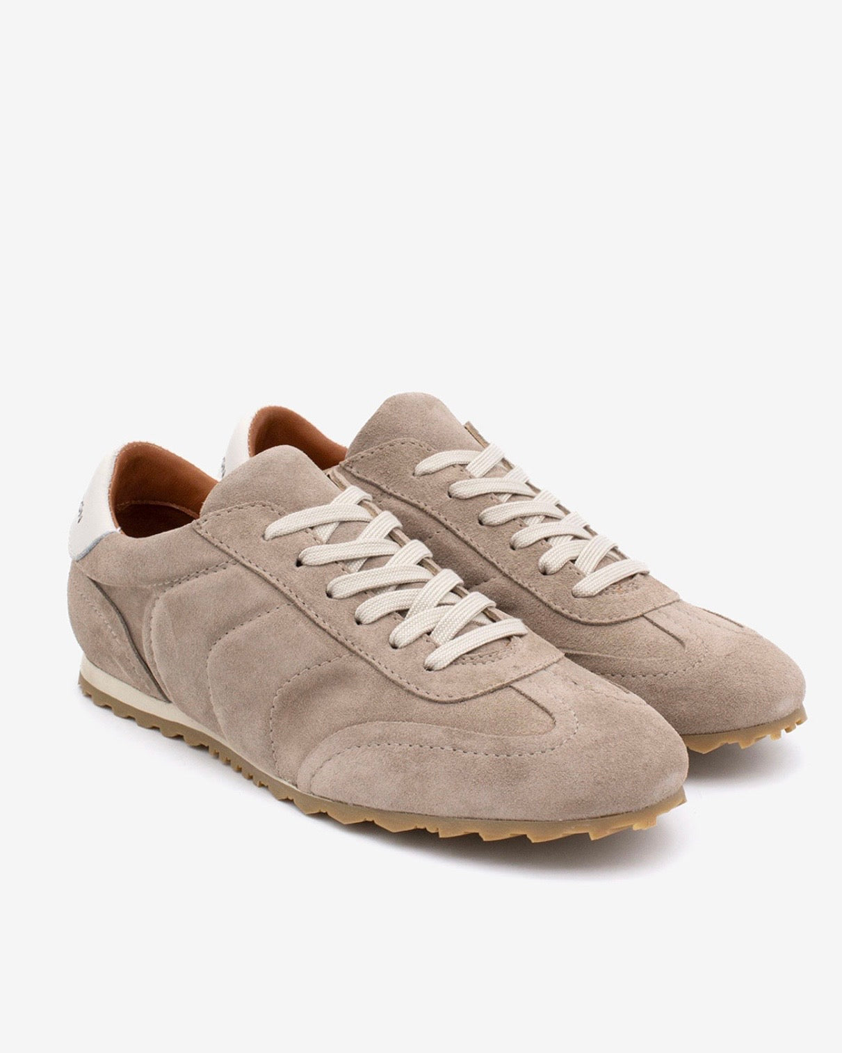 Tenisky z taupe broušené kůže