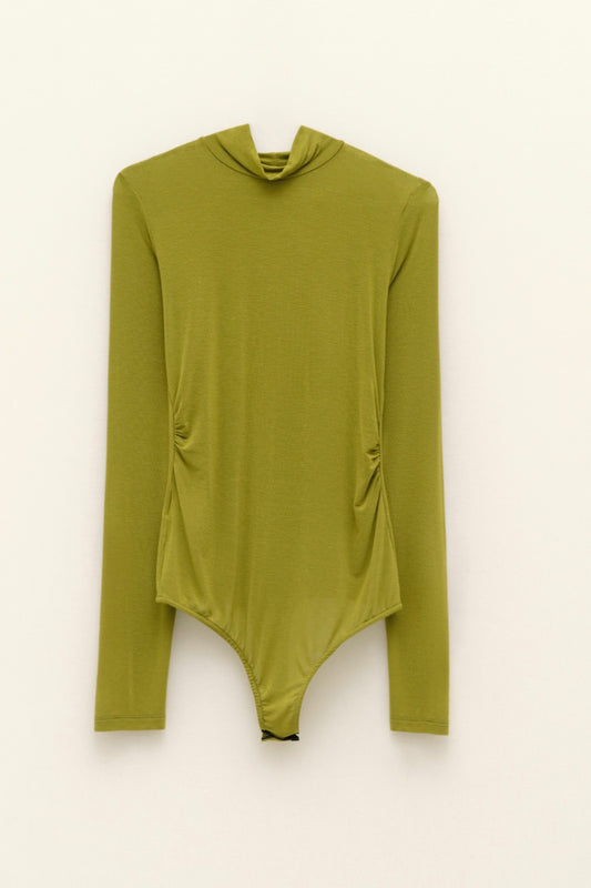 Zelené viskózové body s hedvabím