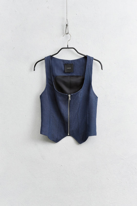 Modrý korzet ze 100% lyocellu