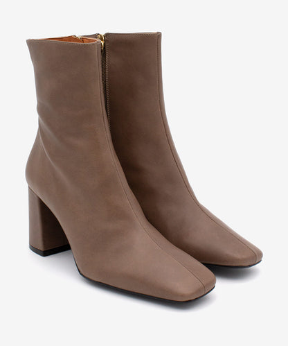 Taupe kotníčkové kozačky