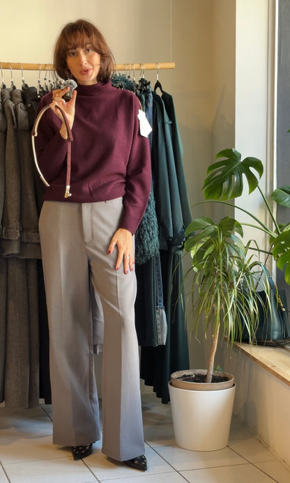 Šedé rovné kalhoty