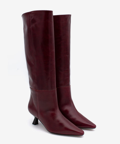 Bordó kozačky na podpatku