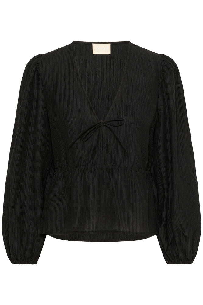 Černá halenka se stažením v pase