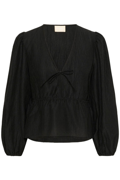 Černá halenka se stažením v pase