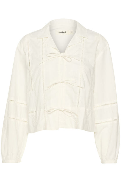 Rustikální bílá košile na zavazování