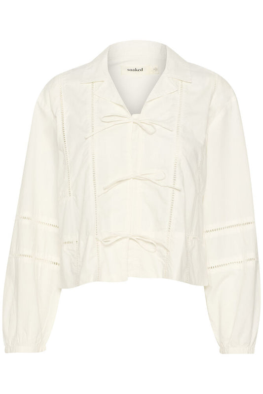 Rustikální bílá košile na zavazování