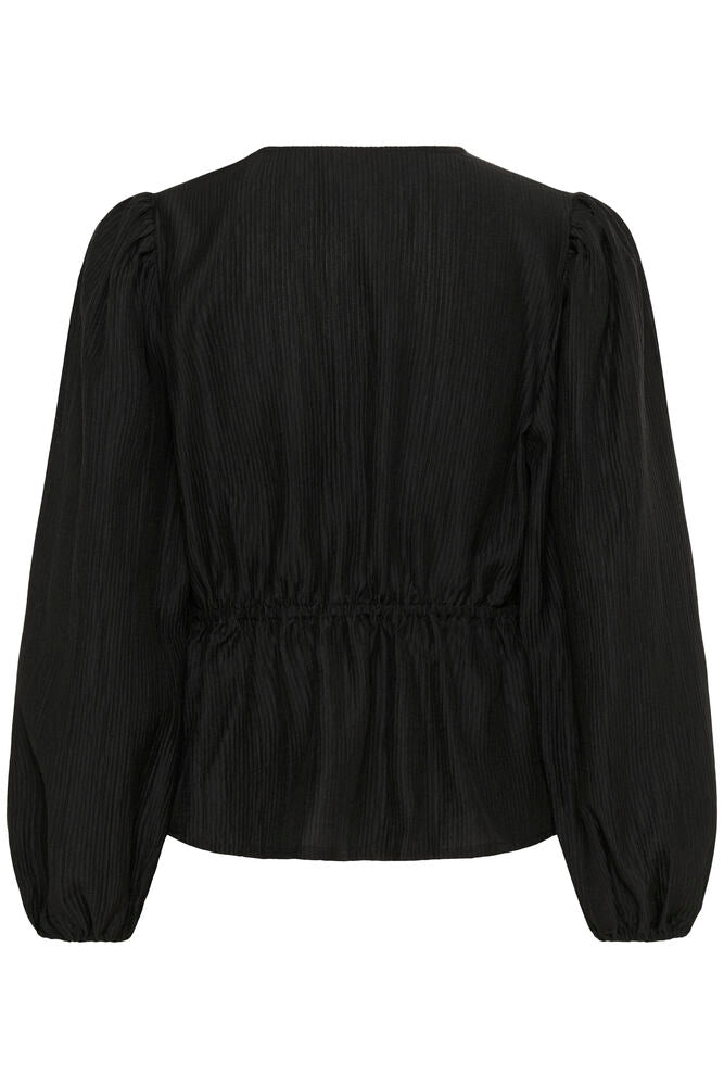 Černá halenka se stažením v pase