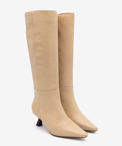 Béžové vysoké kozačky