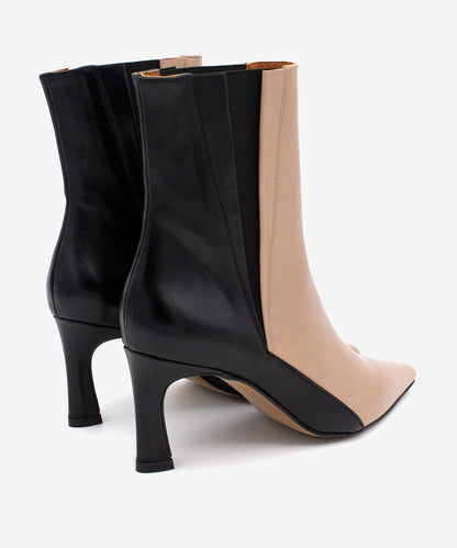 Dvoubarevné kotníkové kozačky