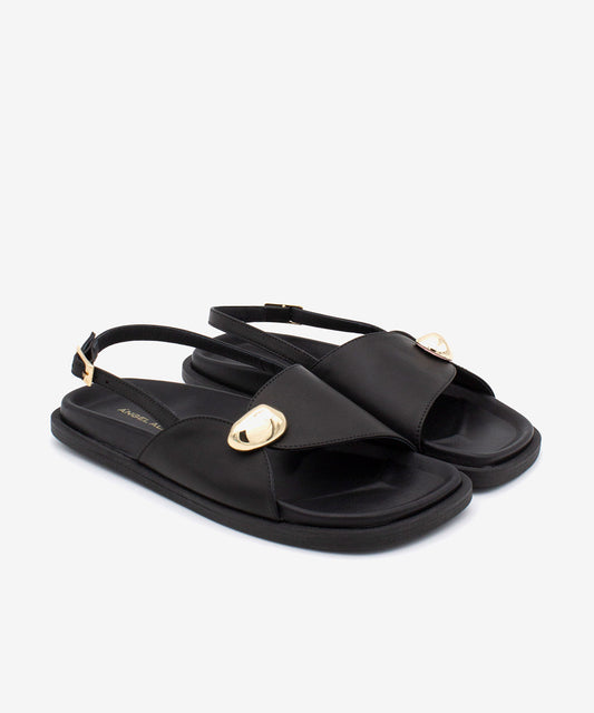 Černé minimalistické pantofle