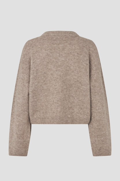 Béžový zkrácený svetr s merino a alpakou