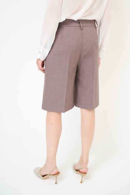 Kávové kostýmové bermudy