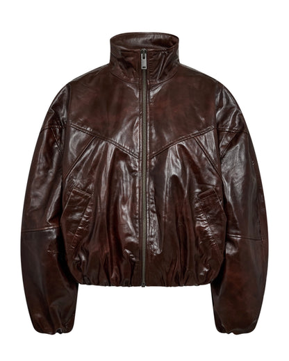 Oversized čokoládový bomber z jehněčí kůže