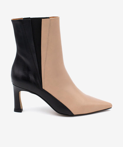 Dvoubarevné kotníkové kozačky