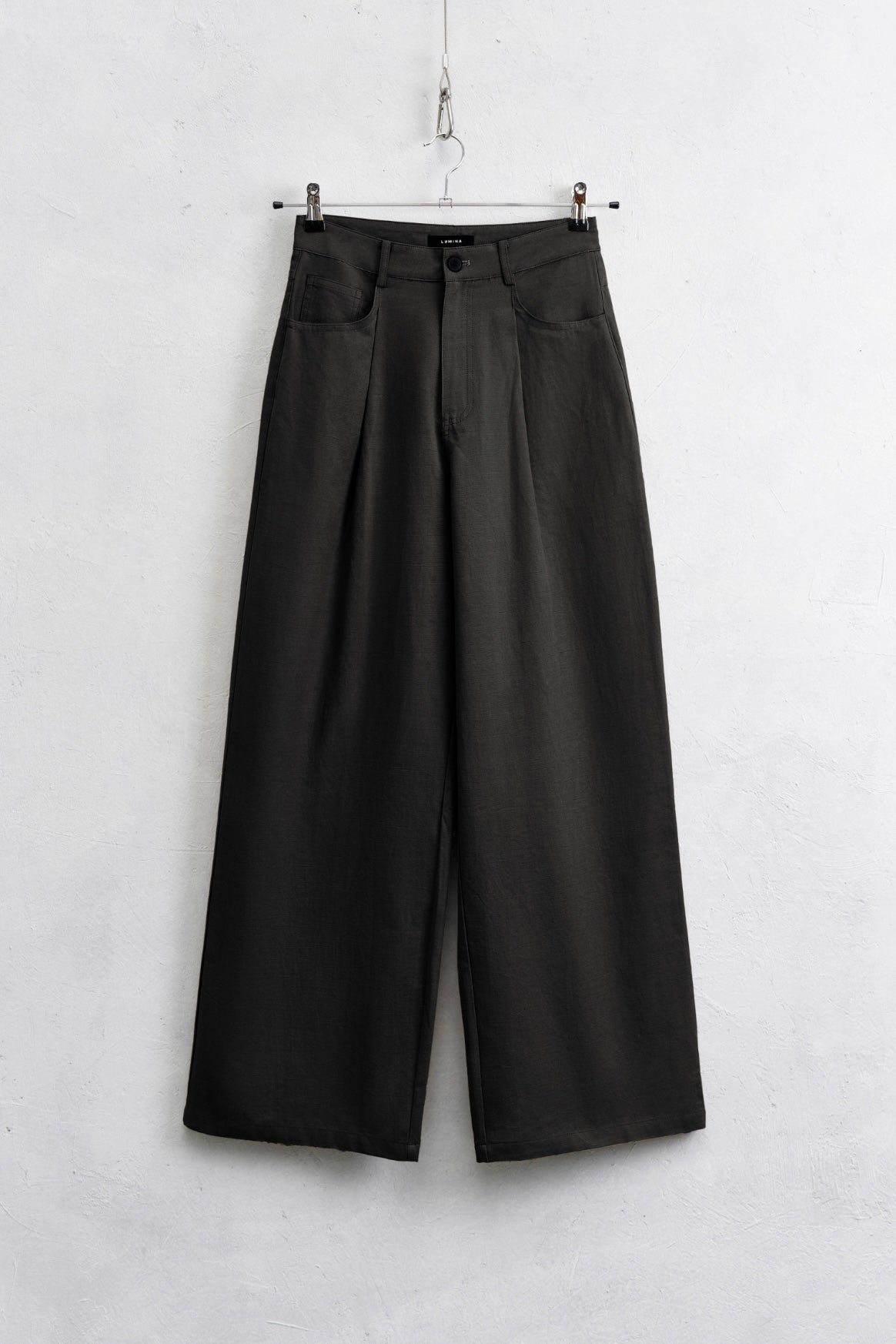 Černé kalhoty z lnu a bavlny