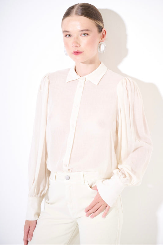 Krémová halenka s příměsí vlny