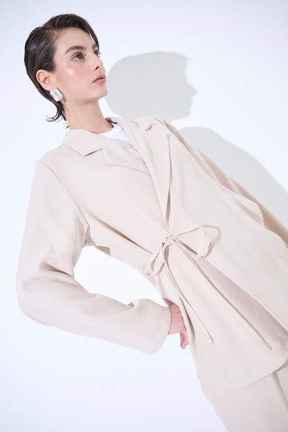 Krémové modalové zavinovací sako/košile