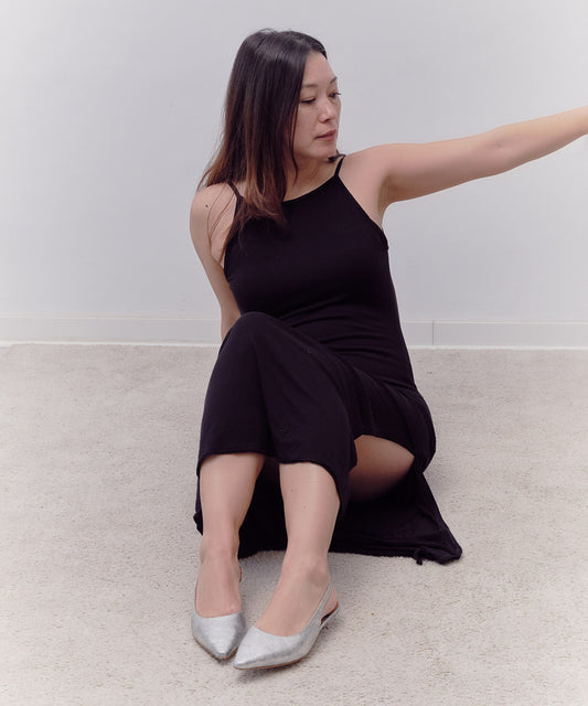 Stříbrné střevíčky na nízkém podpatku