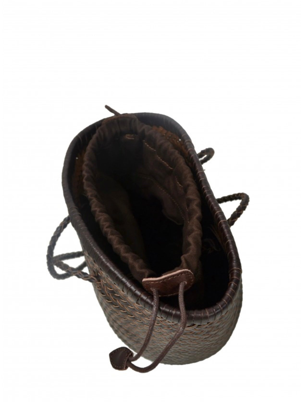 Hnědý kožený košík