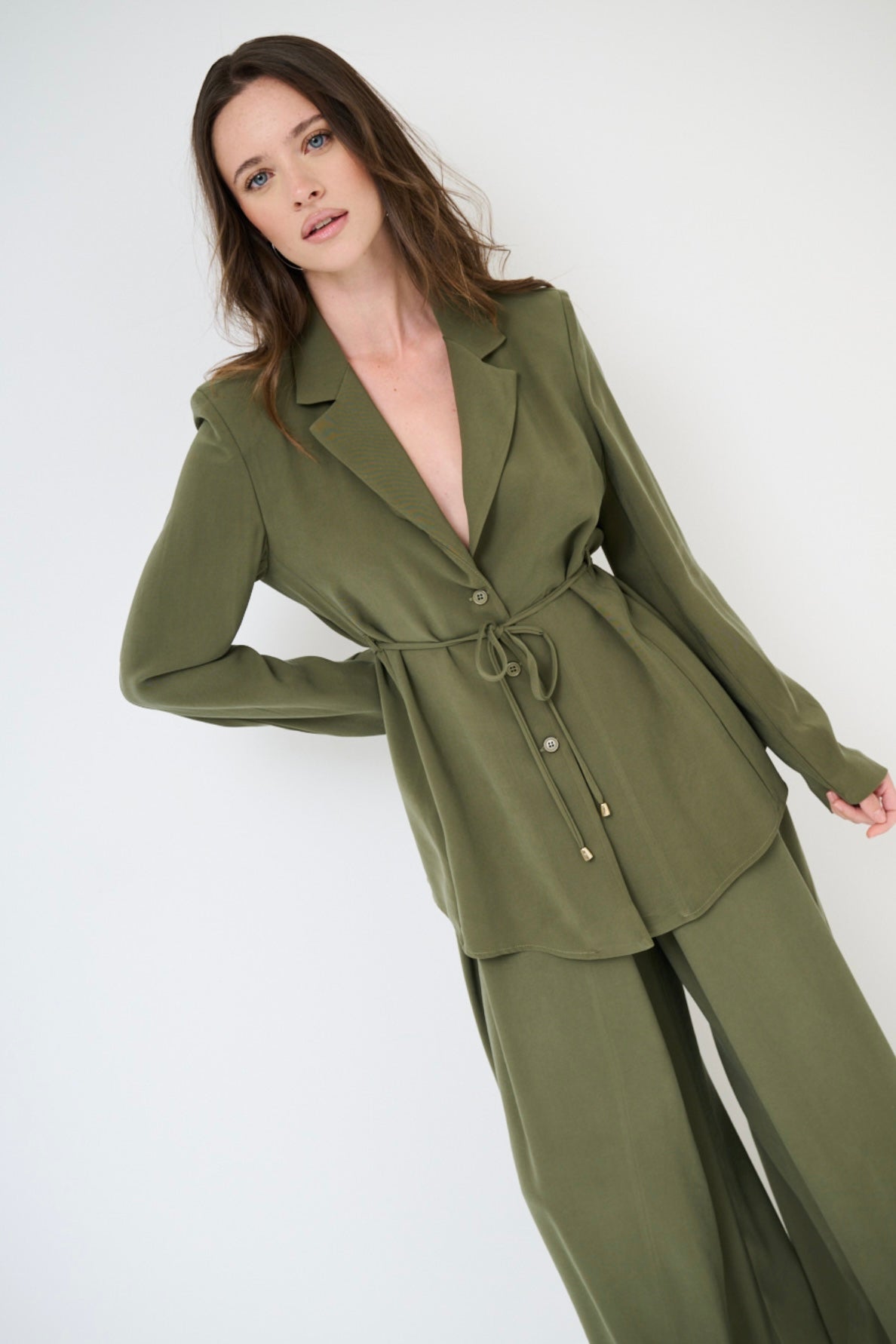 Zelené modalové sako/košile