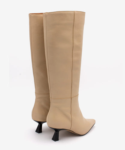Béžové vysoké kozačky