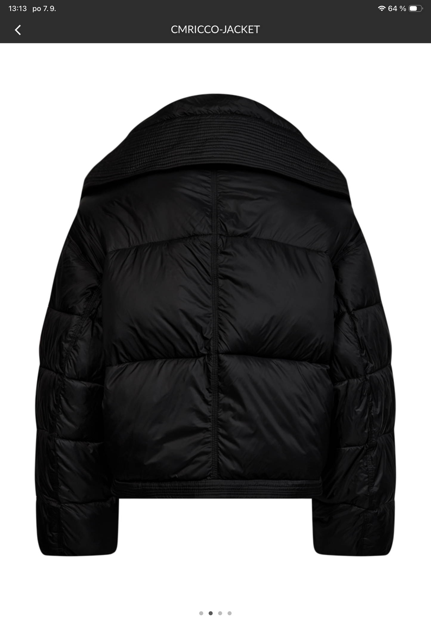 Černá crop bunda s vysokým límcem