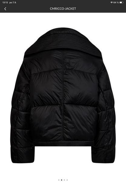 Černá crop bunda s vysokým límcem