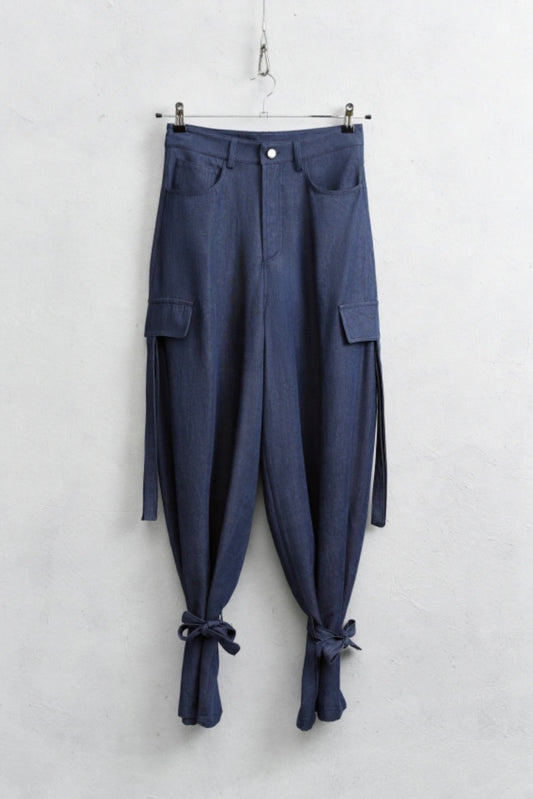 Kalhoty se stažením ze 100% lyocellu