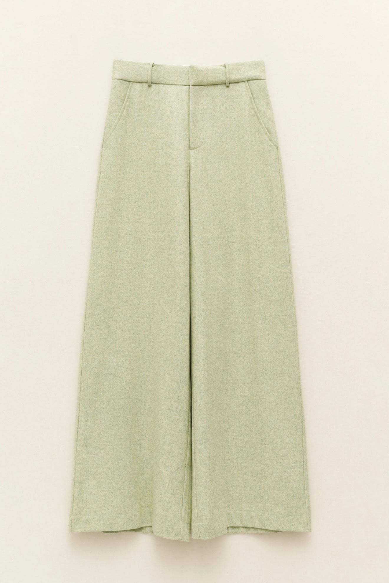 Zelené vlněné kalhoty