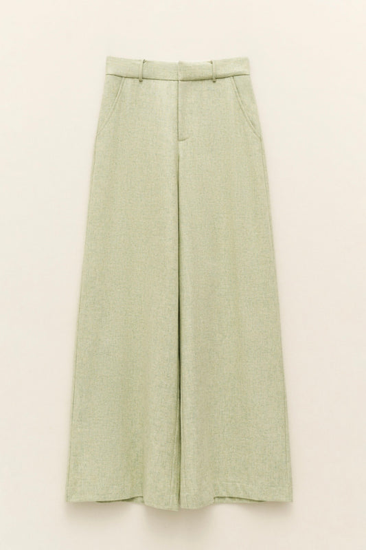 Zelené vlněné kalhoty