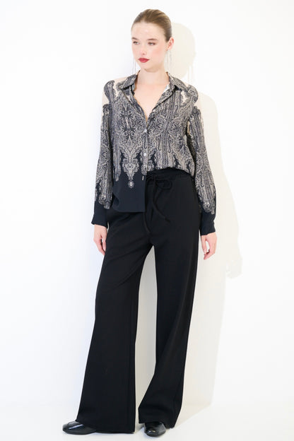 Černobílá halenka ze 100% viskózy