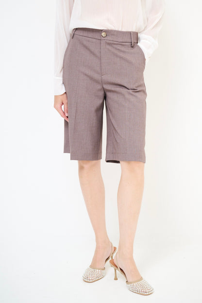 Kávové kostýmové bermudy