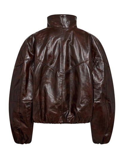 Oversized čokoládový bomber z jehněčí kůže