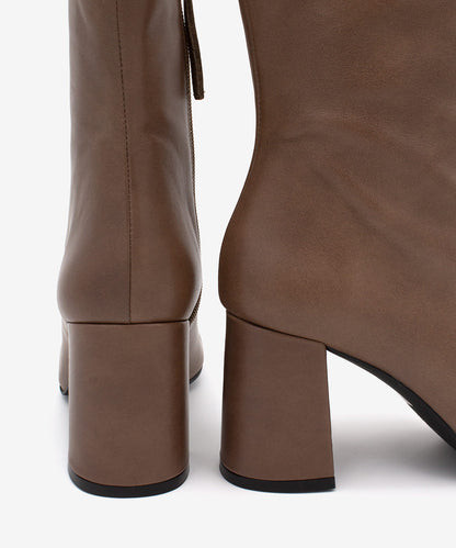 Taupe kotníčkové kozačky