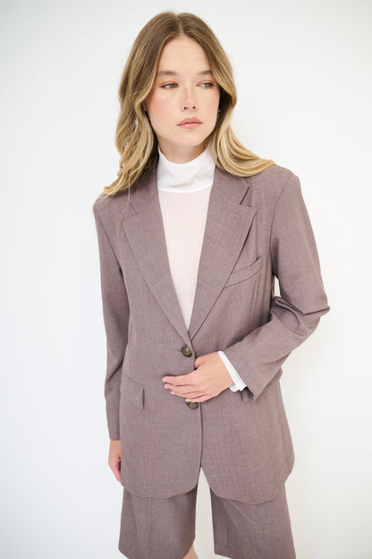 Kostýmové sako v barvě kávy