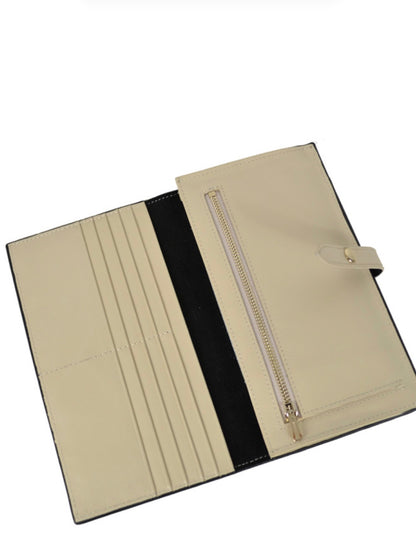 Velká černá peněženka s béžovými detaily