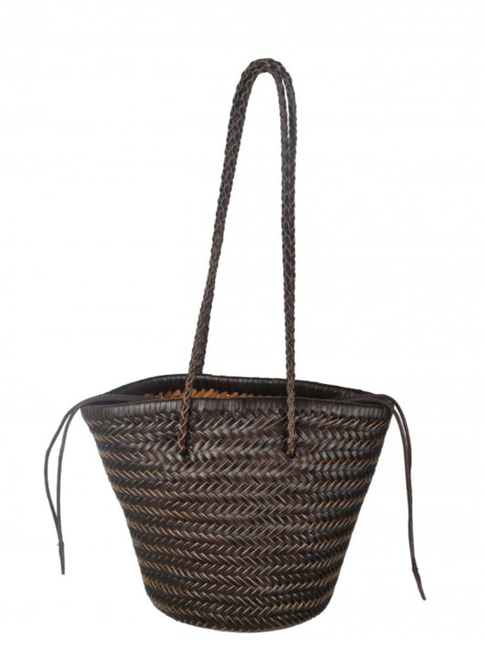 Hnědý kožený košík