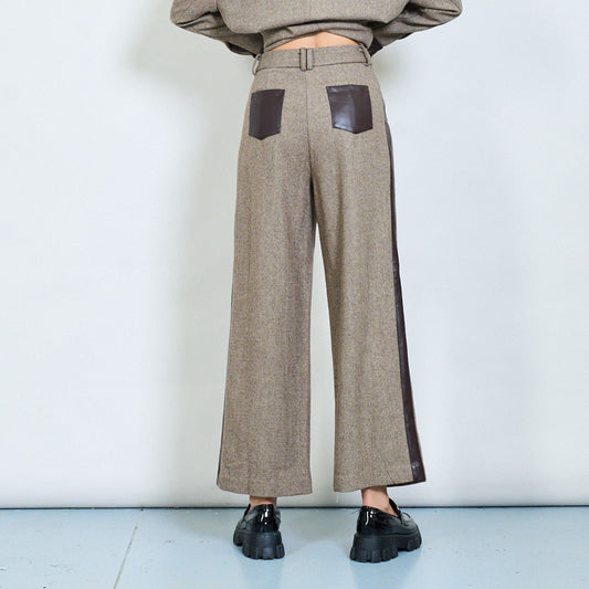 Vlněné kalhoty s pruhem