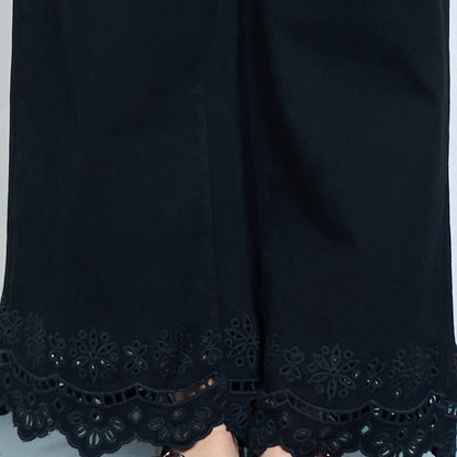 Černé kalhoty s madeirou