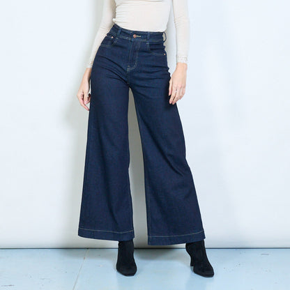 Tmavě modré palazzo džíny