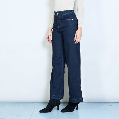 Tmavě modré palazzo džíny