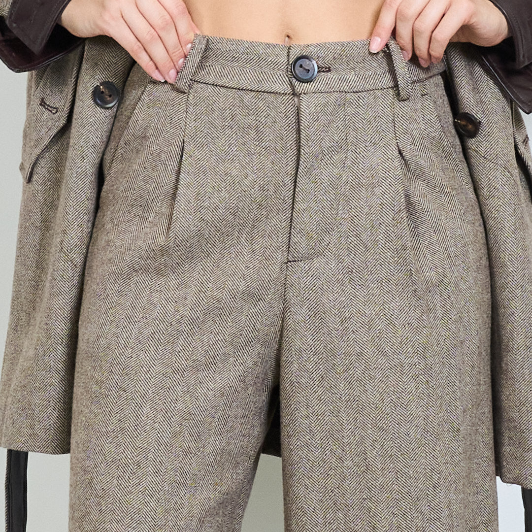 Vlněné kalhoty s pruhem