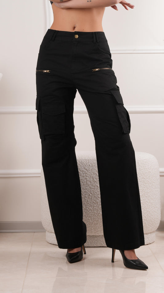 Černé kargo kalhoty