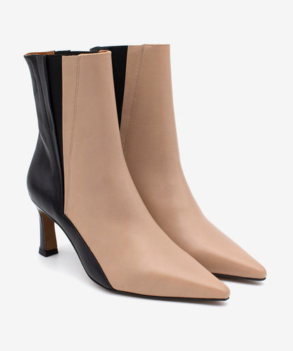 Dvoubarevné kotníkové kozačky