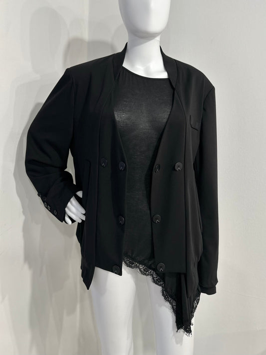 Černý bomber s detailem knoflíků